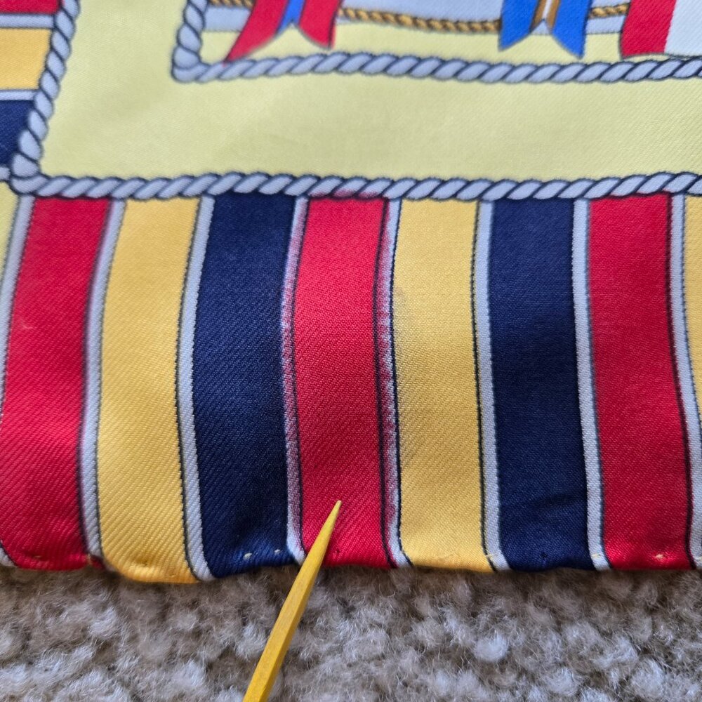 Franco Bassi Silk Square Scarf Signal Flags Nautical Marine Diving Ocean - Picture 6 of 10